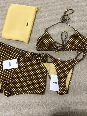 TRIANGL Brown & Yellow Polka Dot Bikini Set